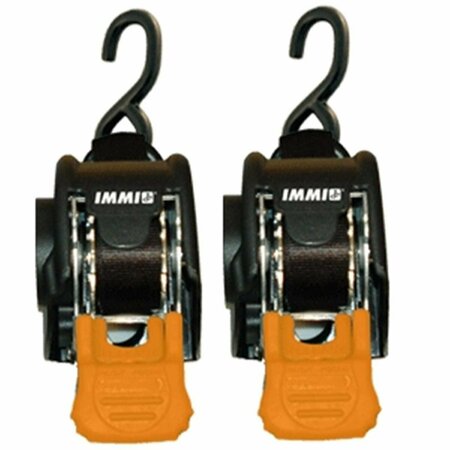 GREEN ARROW EQUIPMENT Mini G3 Retractable Ratchet Tie-Down - 1 .in x 72 .in Pair GR3456025